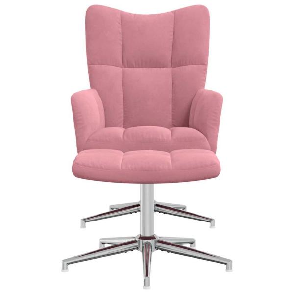 Relaxsessel mit Hocker Rosa Samt
