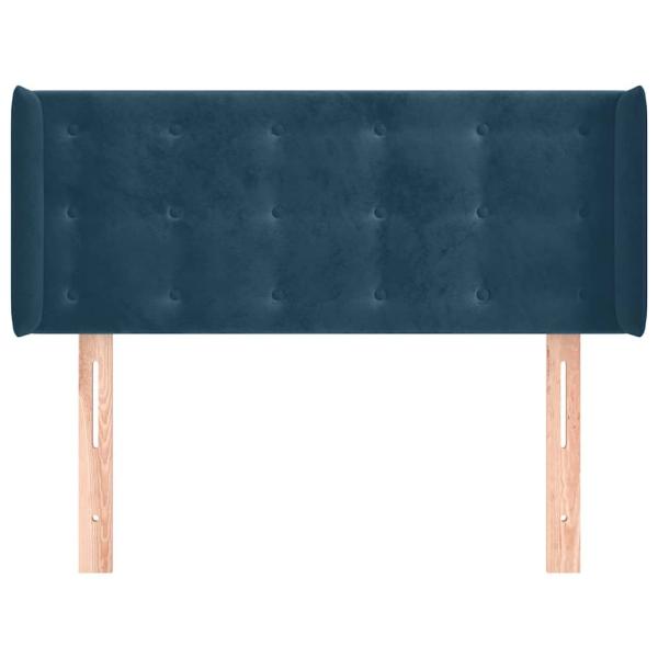 Kopfteil mit Ohren Dunkelblau 103x16x78/88 cm Samt