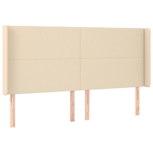 Kopfteil mit Ohren Creme 183x16x118/128 cm Stoff