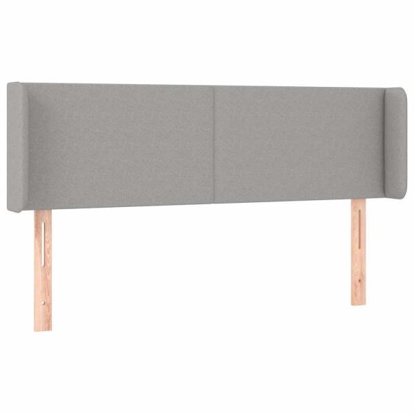 Kopfteil mit Ohren Hellgrau 147x16x78/88 cm Stoff