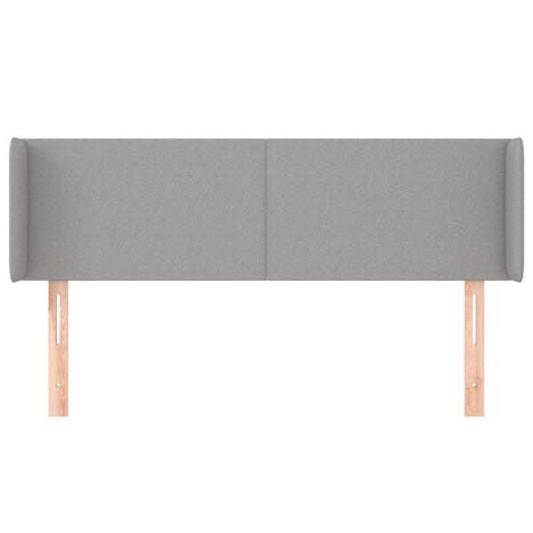 Kopfteil mit Ohren Hellgrau 147x16x78/88 cm Stoff