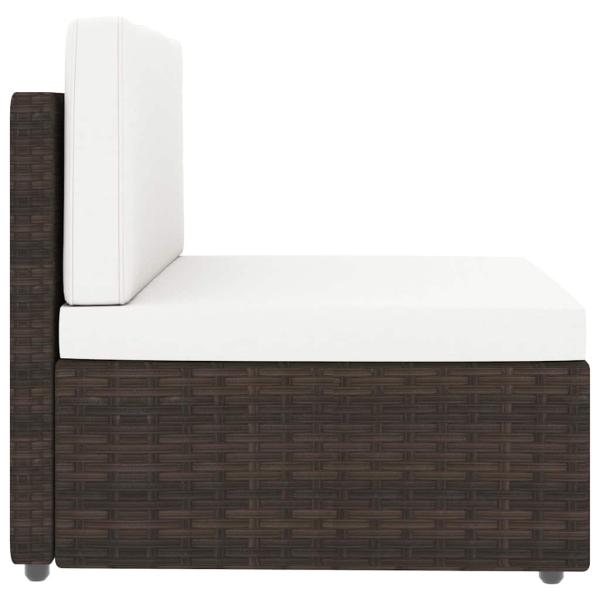 4-tlg. Garten-Lounge-Set Poly Rattan Braun