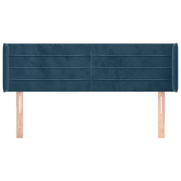 Kopfteil mit Ohren Dunkelblau 147x16x78/88 cm Samt