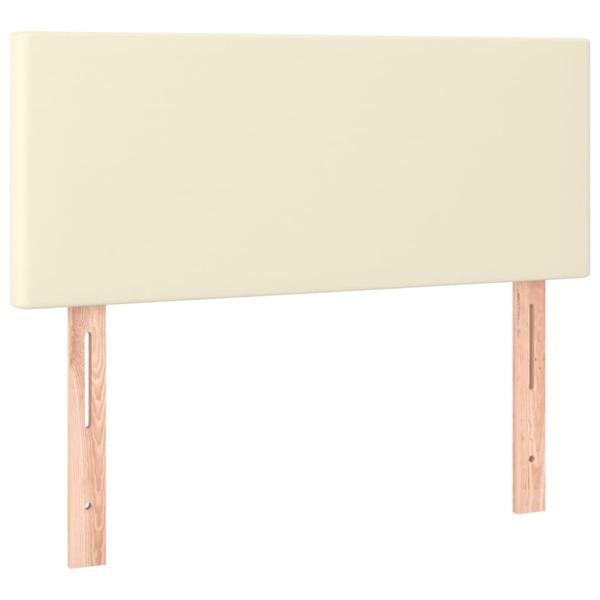 Boxspringbett mit Matratze Creme 80x200 cm Kunstleder
