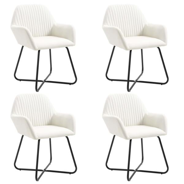 ARDEBO.de - Esszimmerstühle 4 Stk. Creme Stoff