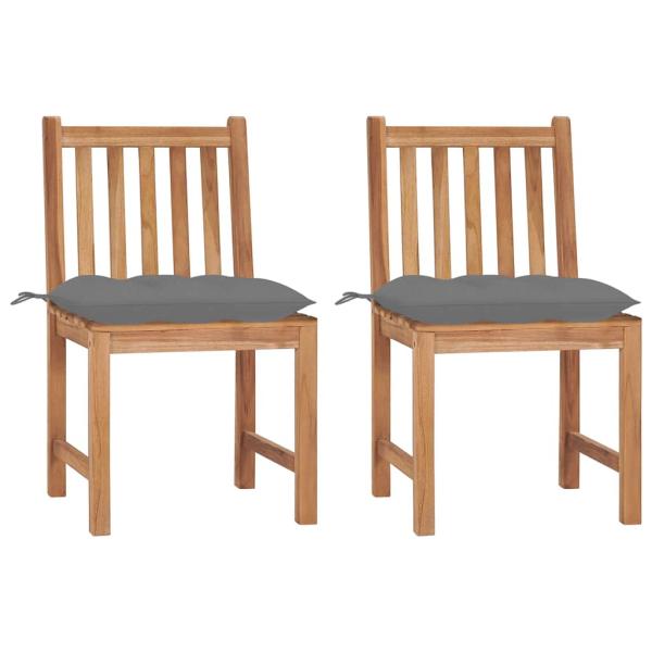 ARDEBO.de - Gartenst?hle 2 Stk. mit Kissen Massivholz Teak