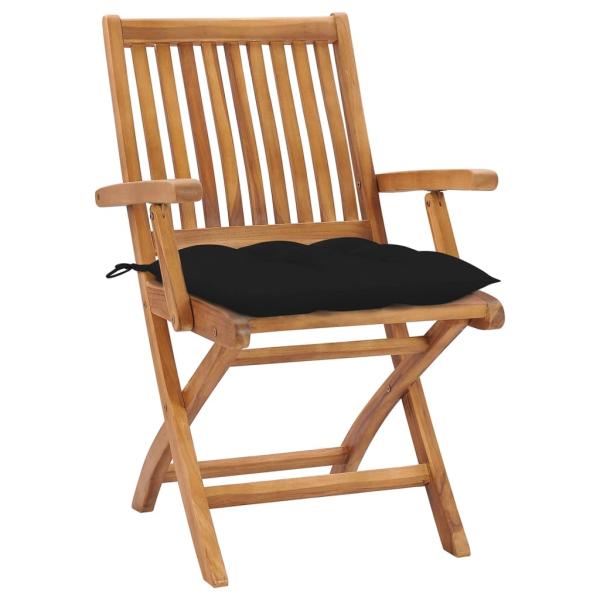 Klappstühle mit Kissen, 8-teilig, Massivholz Teakholz