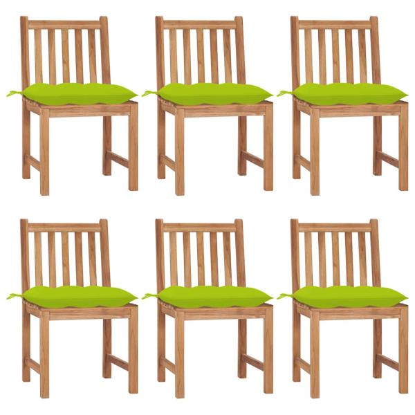 ARDEBO.de - Gartenstühle 6 Stk. mit Kissen Massivholz Teak