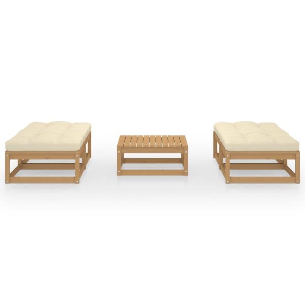 5-tlg. Garten-Lounge-Set mit Kissen Kiefer Massivholz