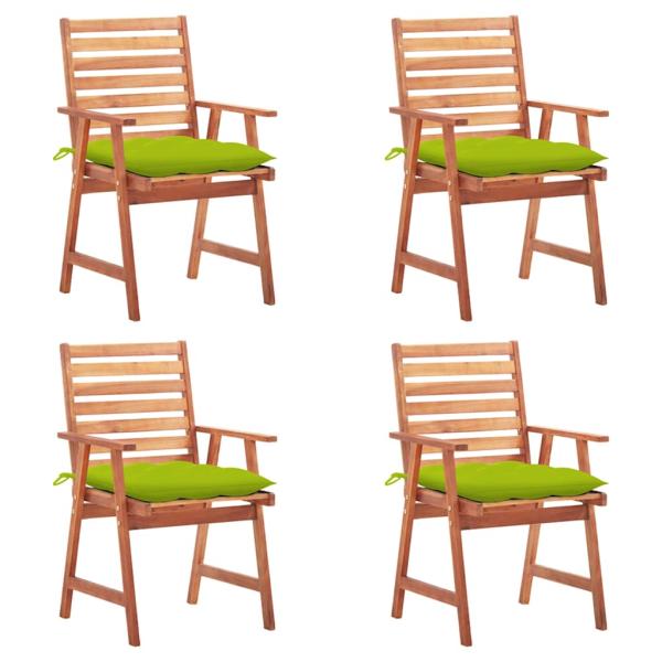 ARDEBO.de - Garten-Essstühle 4 Stk. mit Kissen Massivholz Akazie