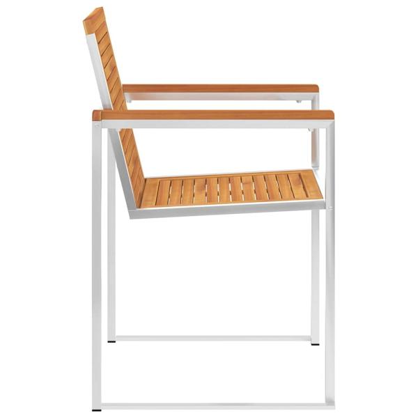Gartenstühle 8 Stk. mit Kissen Massivholz Akazie