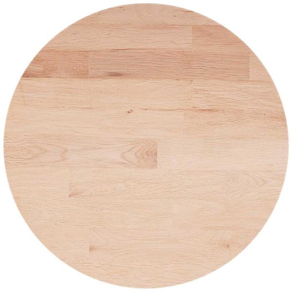 Runde Tischplatte Ø40x1,5 cm Unbehandeltes Massivholz Eiche