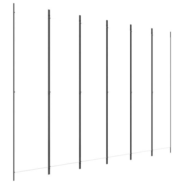 6-tlg. Paravent Weiß 300x220 cm Stoff