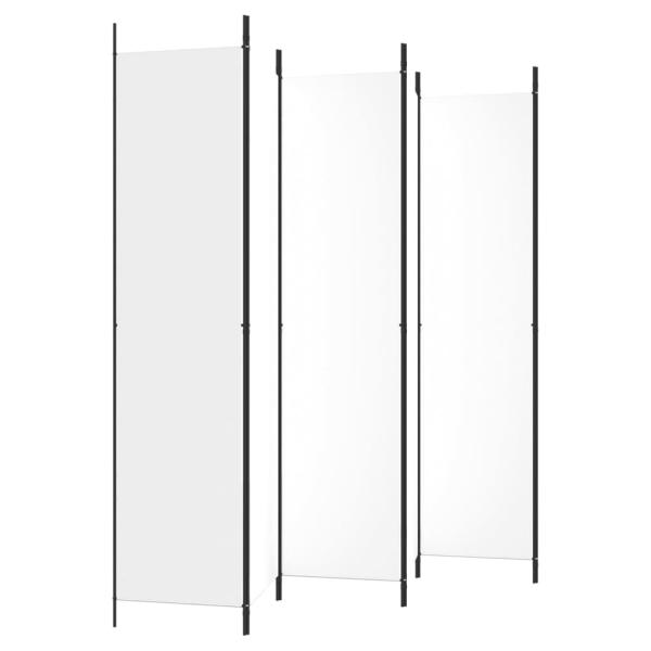 6-tlg. Paravent Weiß 300x220 cm Stoff