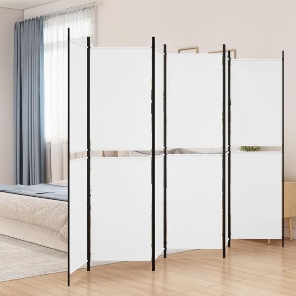 ARDEBO.de - 6-tlg. Paravent Weiß 300x200 cm Stoff