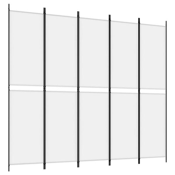 5-tlg. Paravent Weiß 250x220 cm Stoff