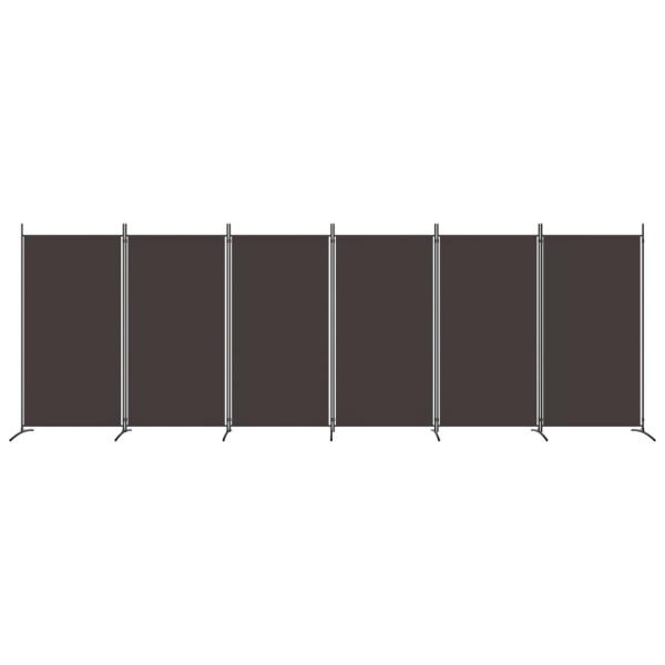 6-tlg. Paravent Braun 520x180 cm Stoff