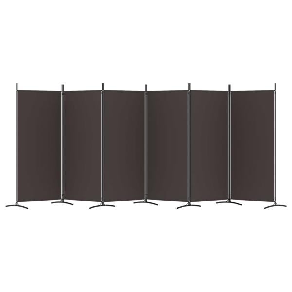 6-tlg. Paravent Braun 520x180 cm Stoff