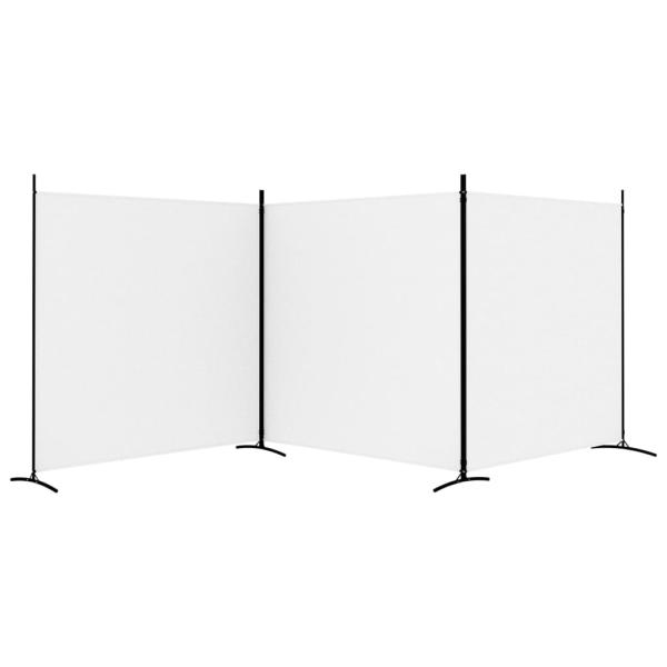 3-tlg. Paravent Weiß 525x180 cm Stoff