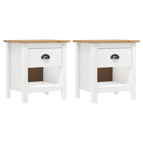 ARDEBO.de - Nachttische 2 Stk. Hill 46x35x49,5 cm Massivholz Kiefer
