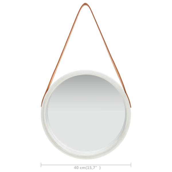 Wandspiegel mit Gürtel 40 cm Silbern