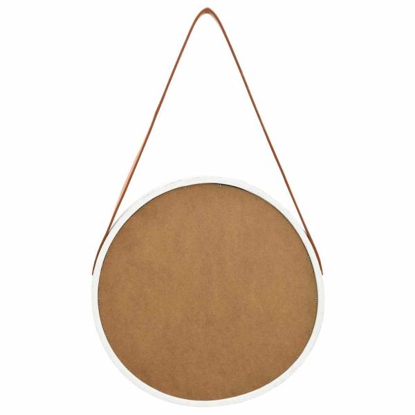 Wandspiegel mit Gürtel 40 cm Weiß