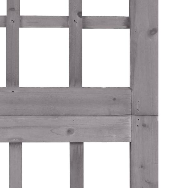 Spalier/Paravent 4-teilig Massivholz Tanne Grau 161x180 cm