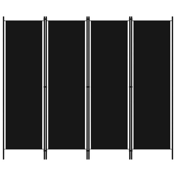 ARDEBO.de - 4-tlg. Raumteiler Schwarz 200x180 cm