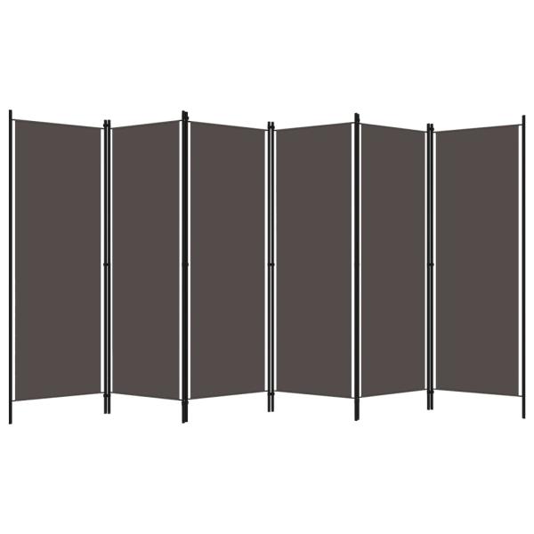 6-tlg. Raumteiler Anthrazit 300x180 cm