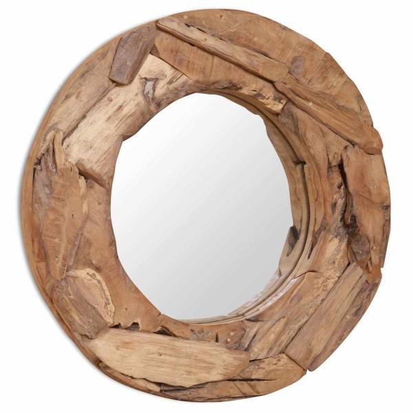 ARDEBO.de - Dekorativer Spiegel Teak 60 cm Rund