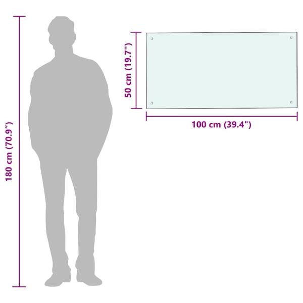 Küchenrückwand Milchweiß 100x50 cm Hartglas