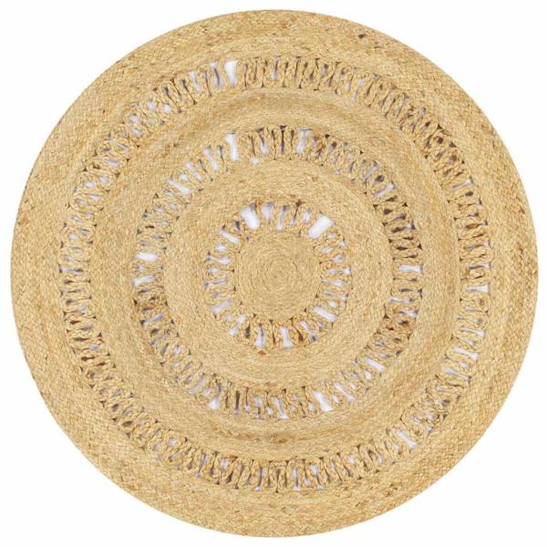 ARDEBO.de - Teppich Handgefertigt Jute Geflochten 90 cm