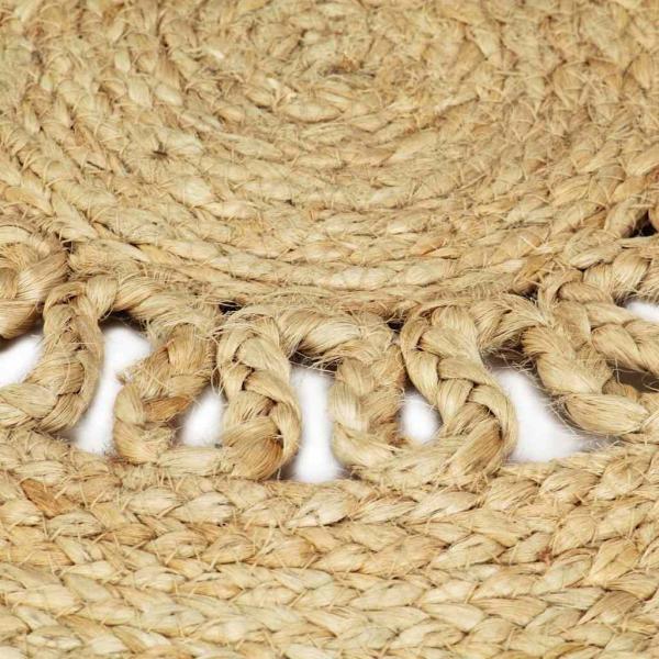 Teppich Handgefertigt Jute Geflochten 90 cm