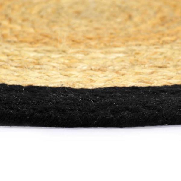 Tischsets 6 Stk. Natur und Schwarz 38 cm Jute und Baumwolle