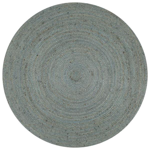 ARDEBO.de - Teppich Handgefertigt Jute Rund 90 cm Olivgrün