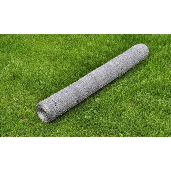ARDEBO.de - Drahtzaun für Hühner Verzinkter Stahl 25x1 m Silbern