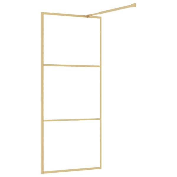 Duschwand für Begehbare Dusche mit ESG Klarglas Golden 80x195cm