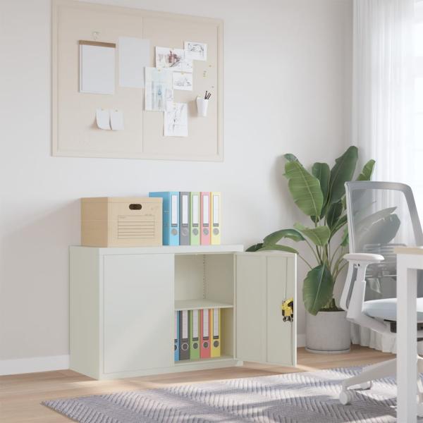 ARDEBO.de - Aktenschrank Hellgrau 90x40x70 cm Stahl