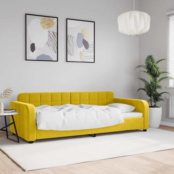 ARDEBO.de - Tagesbett Gelb 90x200 cm Samt