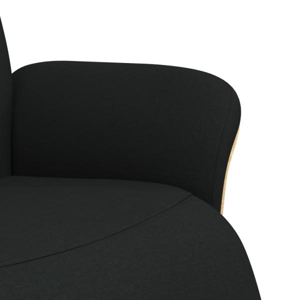 Relaxsessel mit Fußteil Schwarz Stoff