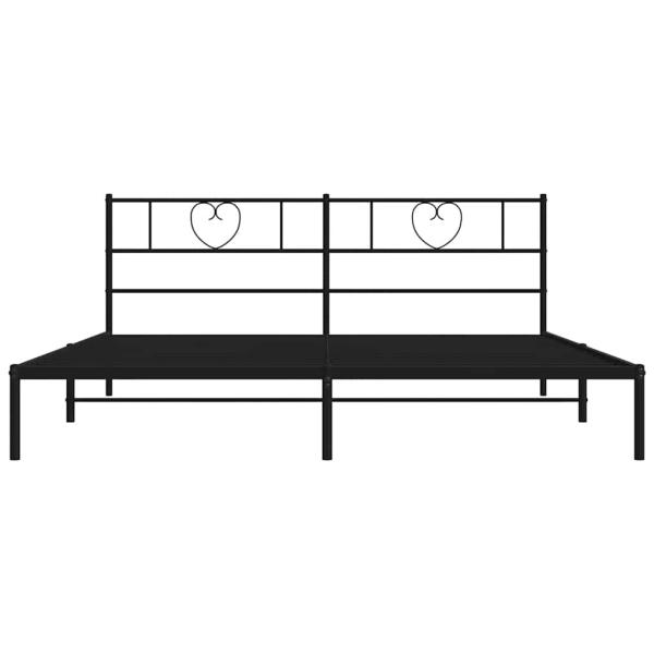 Bettgestell mit Kopfteil Metall Schwarz 180x200 cm