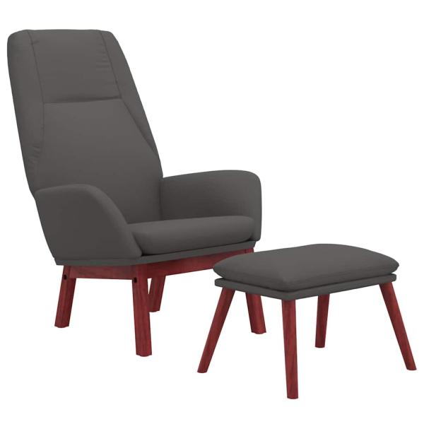 Relaxsessel mit Hocker Dunkelgrau Stoff
