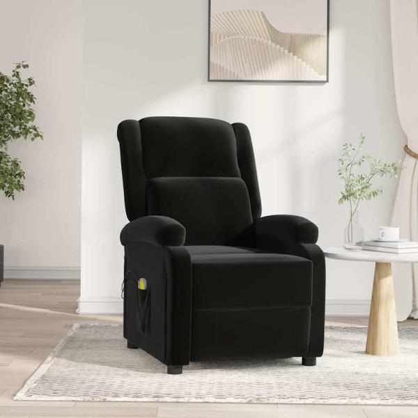 ARDEBO.de - Massagesessel Elektrisch Schwarz Samt