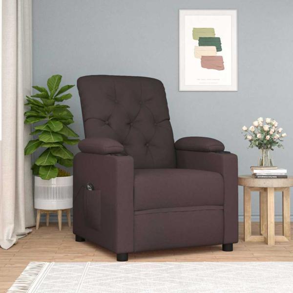 ARDEBO.de - Relaxsessel Elektrisch Dunkelbraun Stoff