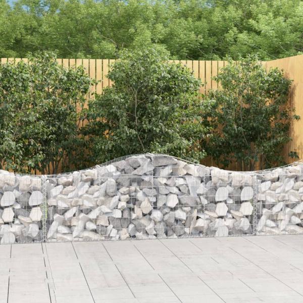 ARDEBO.de - Gabionen mit Hochbogen 4 Stk. 200x30x60/80 cm Verzinktes Eisen