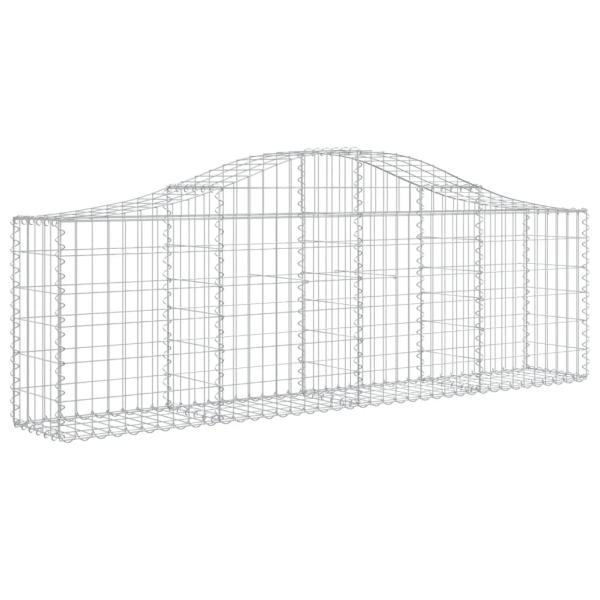 Gabionen mit Hochbogen 4 Stk. 200x30x60/80 cm Verzinktes Eisen