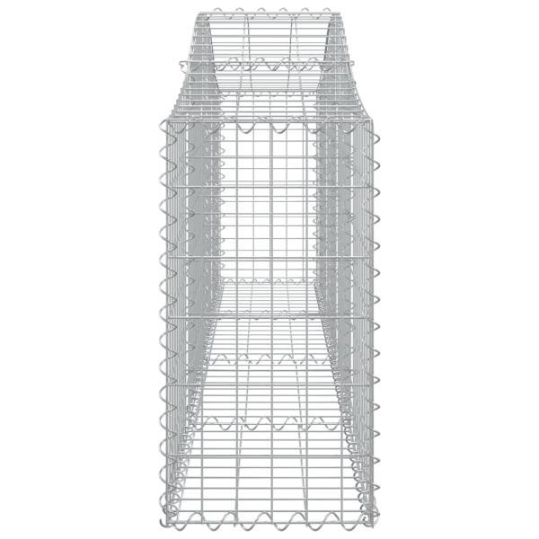 Gabionen mit Hochbogen 4 Stk. 200x30x60/80 cm Verzinktes Eisen