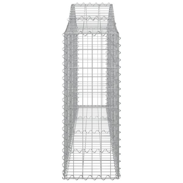 Gabionen mit Hochbogen 2 Stk. 200x30x80/100 cm Verzinktes Eisen