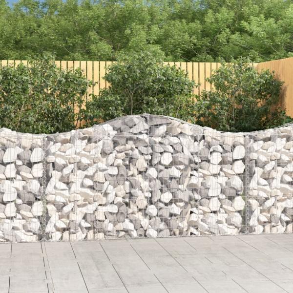 ARDEBO.de - Gabionen mit Hochbogen 7 Stk. 200x30x100/120cm Verzinktes Eisen