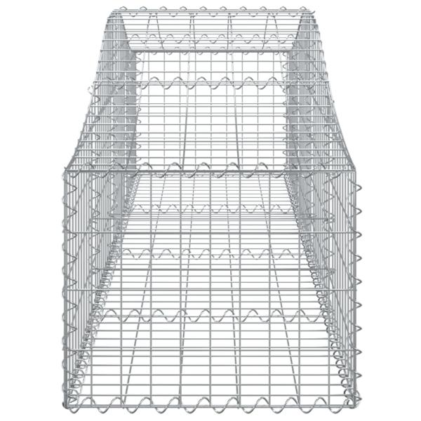Gabionen mit Hochbogen 4 Stk. 200x50x40/60 cm Verzinktes Eisen